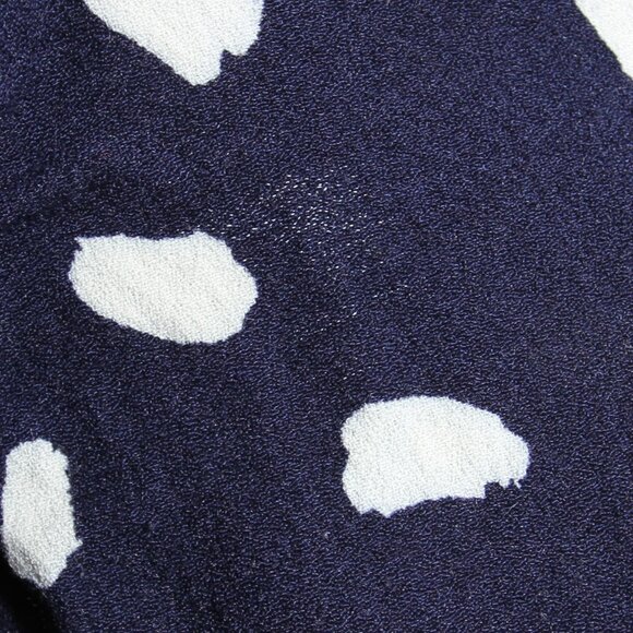 Reformation Sigmund Midi Dress Splatter Speckled Slit Navy Blue Long Sleeves 4 - Picture 6 of 16